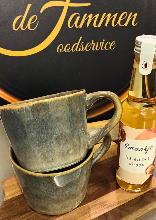 Beker groot donkergroen grijs