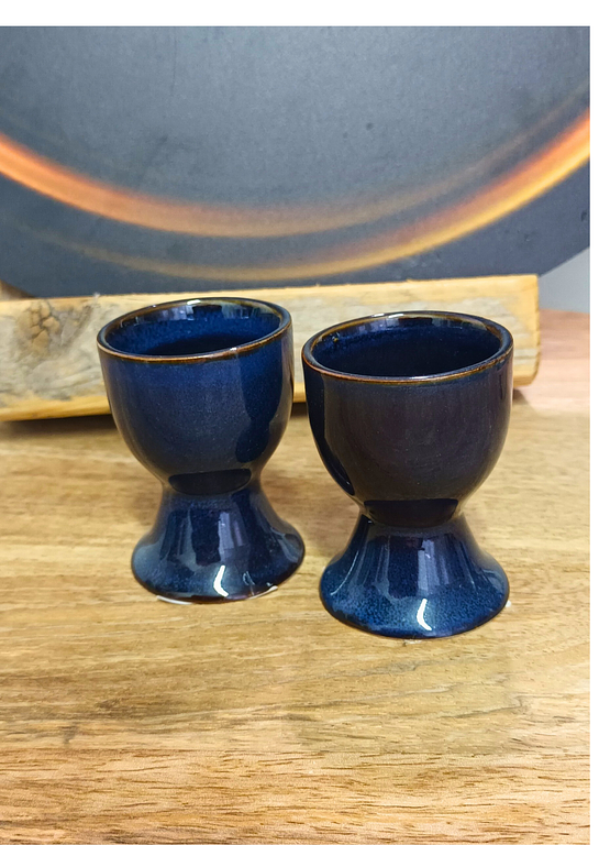 Eierdoppen 2 stuks donkerblauw